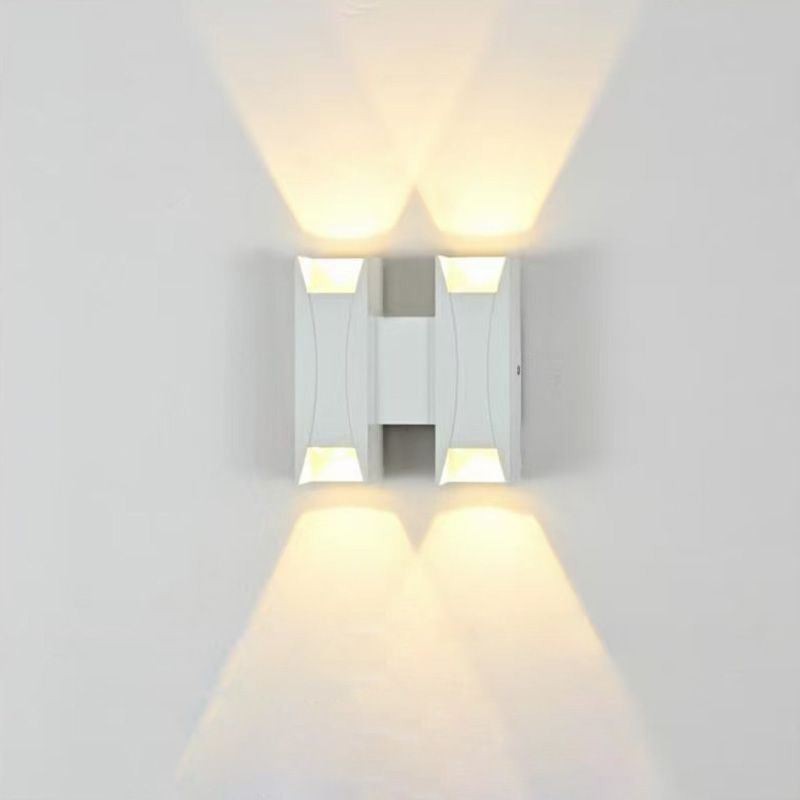 Lámpara de pared impermeable moderna de aluminio para montar en superficie, luz para porche de jardín