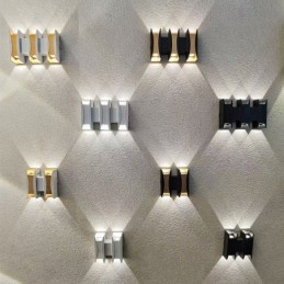 Lámpara de pared impermeable moderna de aluminio para montar en superficie, luz para porche de jardín