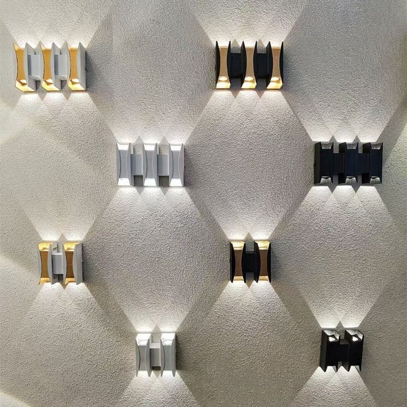 Lámpara de pared impermeable moderna de aluminio para montar en superficie, luz para porche de jardín