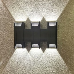 Lámpara de pared impermeable moderna de aluminio para montar en superficie, luz para porche de jardín
