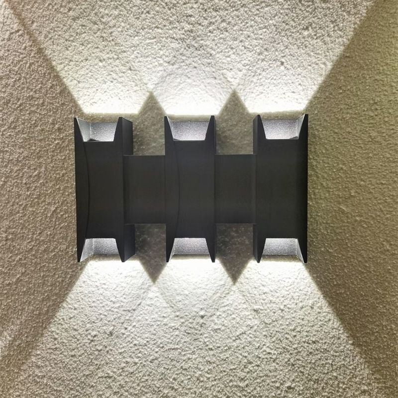 Lámpara de pared impermeable moderna de aluminio para montar en superficie, luz para porche de jardín