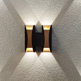 Lámpara de pared impermeable moderna de aluminio para montar en superficie, luz para porche de jardín