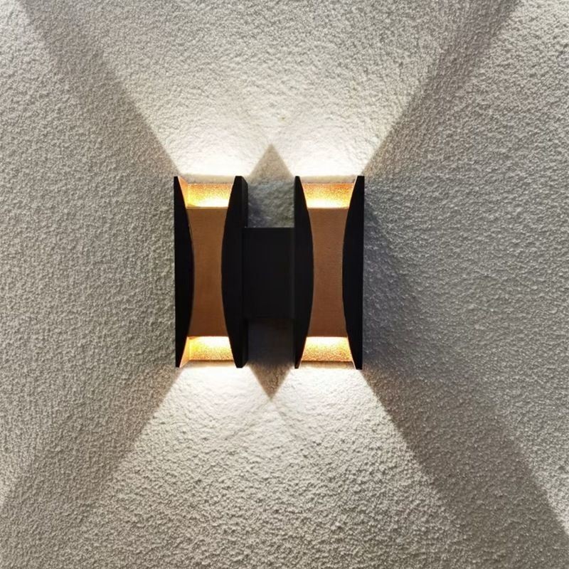 Lámpara de pared impermeable moderna de aluminio para montar en superficie, luz para porche de jardín