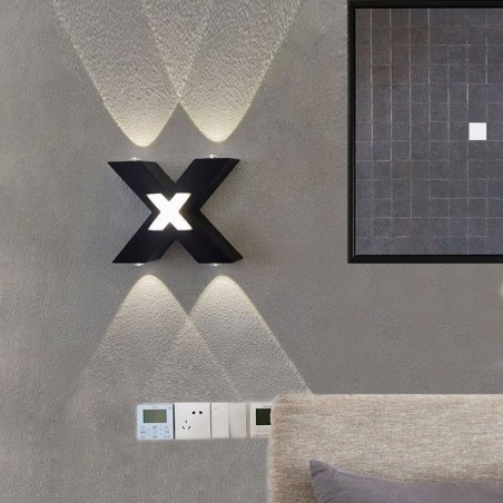 Aplique de pared Art Deco de aluminio para interiores con iluminación de arriba a abajo Aplique de pared Art Deco de aluminio para interiores con iluminación de arriba a abajo