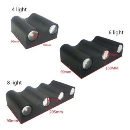 Lámpara de pared de aluminio para balcón, luz de porche montada en superficie