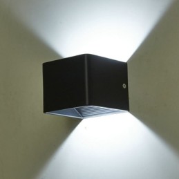Lámpara de pared de aluminio para balcón, montaje en superficie, cubo, luz de porche