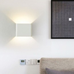 Lámpara de pared de aluminio para balcón, montaje en superficie, cubo, luz de porche