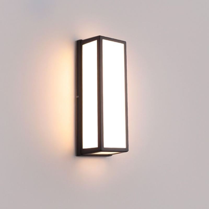 Lámpara de pared rectangular moderna e impermeable para porche de villa
