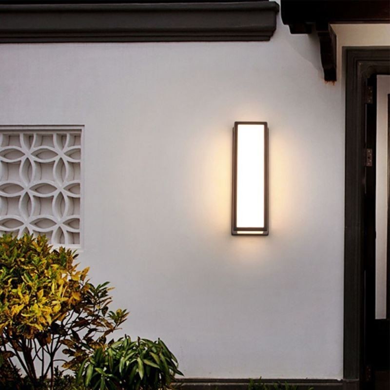 Lámpara de pared rectangular moderna e impermeable para porche de villa