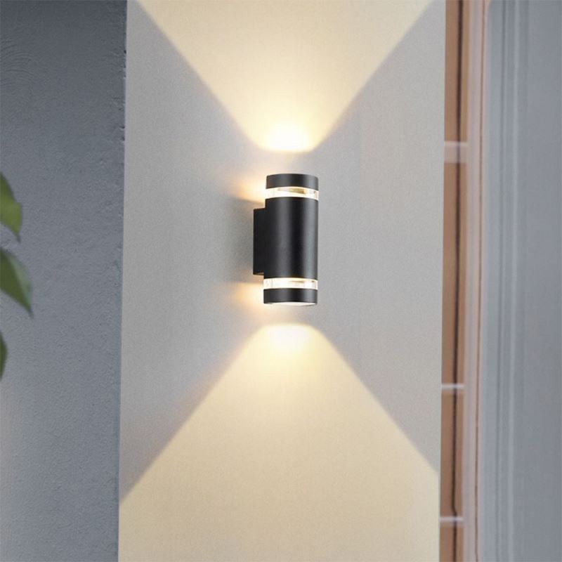 Lámpara de pared de aluminio de doble cabezal, resistente al agua, con iluminación vertical.