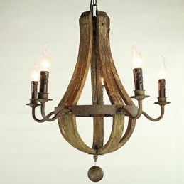 Lámpara de araña de 5 luces, estilo vintage, retro, estilo campestre, para salón o comedor, de metal.