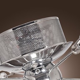 Lámpara de techo moderna contemporánea de metal cromado y cristal