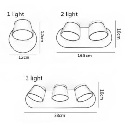 Lámpara de pared moderna giratoria de aluminio