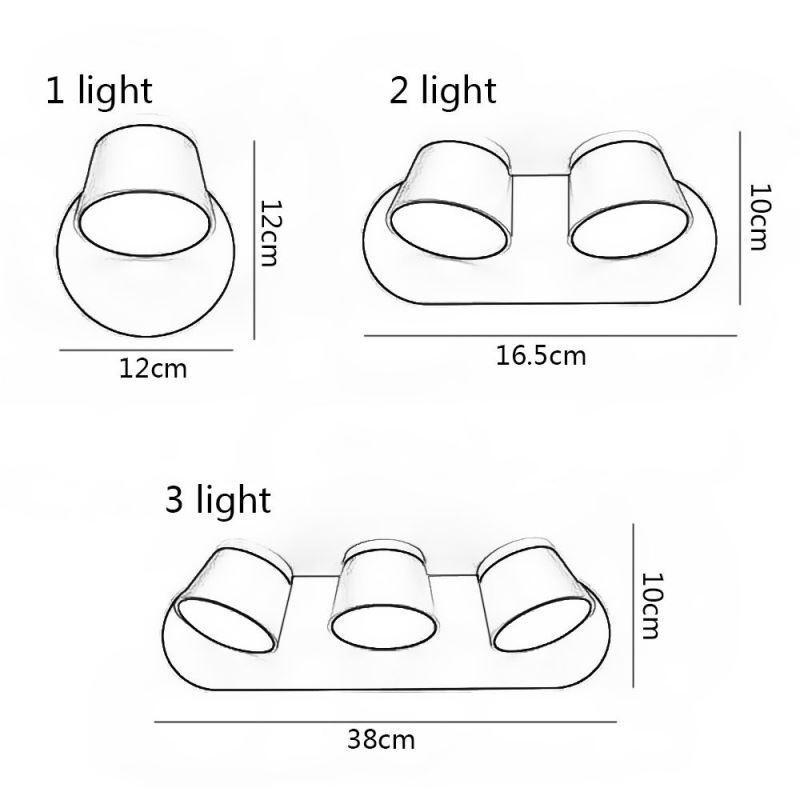 Lámpara de pared moderna giratoria de aluminio