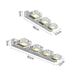 Aplique de pared Espejo de baño Lámpara de pared para lavabo Acero inoxidable