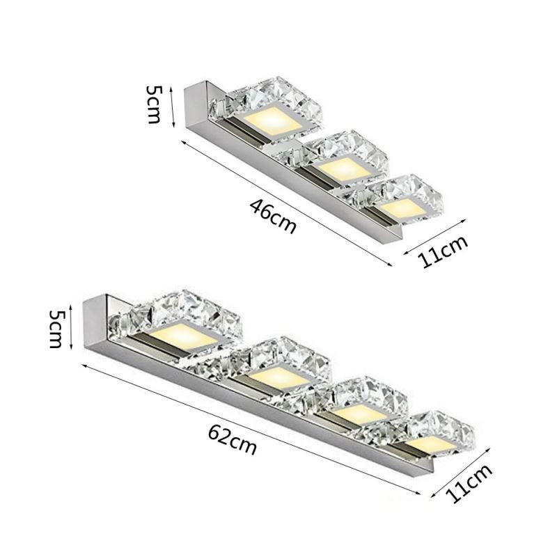 Aplique de pared Espejo de baño Lámpara de pared para lavabo Acero inoxidable