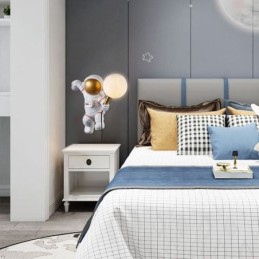 Aplique de pared moderno con diseño de astronauta creativo de resina para niños