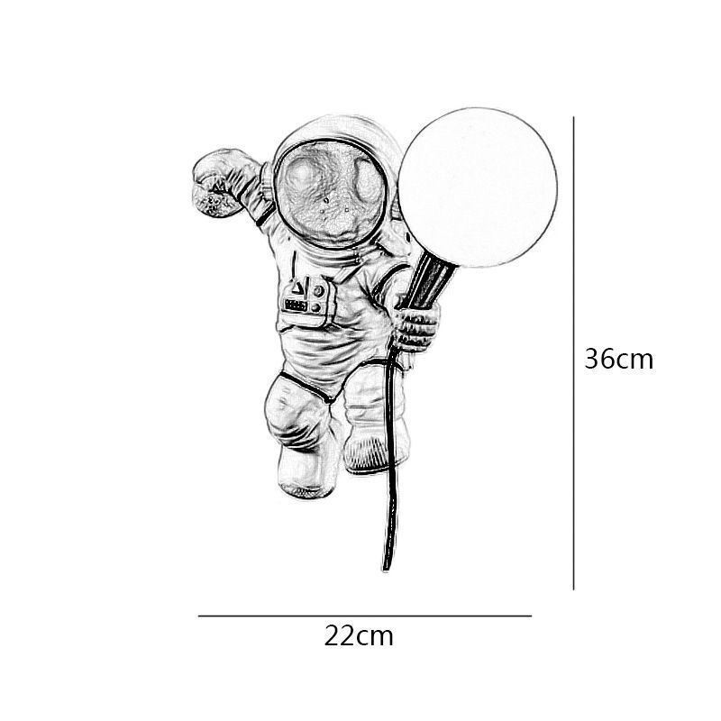 Aplique de pared moderno con diseño de astronauta creativo de resina para niños