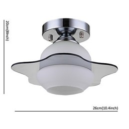 Lámpara de techo moderna empotrada de 1 luz, contemporánea, de metal