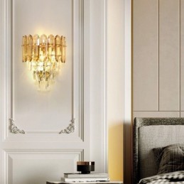 Aplique de pared de cristal, lámpara de pared moderna de cristal K9