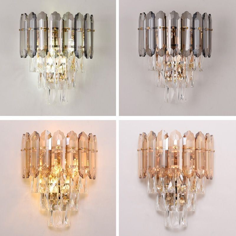 Aplique de pared de cristal, lámpara de pared moderna de cristal K9