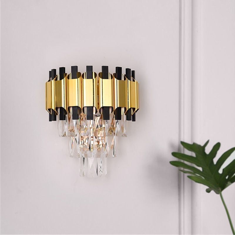 Aplique de pared moderno de cristal colgante con cableado de 11,81" de alto