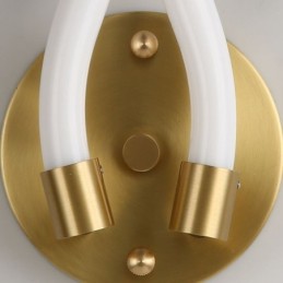 Lámpara de pared moderna con diseño creativo de cuerno de oveja de cobre, 2 luces