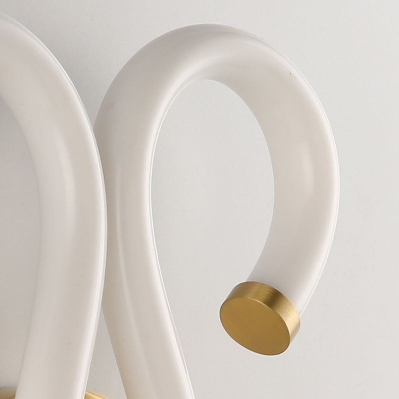 Lámpara de pared moderna con diseño creativo de cuerno de oveja de cobre, 2 luces