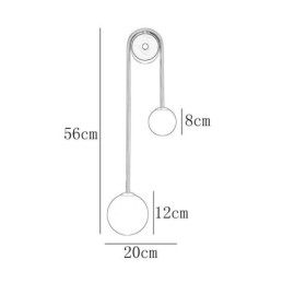 Aplique de pared de vidrio con forma de globo, iluminación moderna de latón.