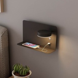 Lámpara de pared giratoria con puerto de carga USB