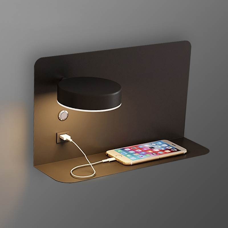 Lámpara de pared giratoria con puerto de carga USB