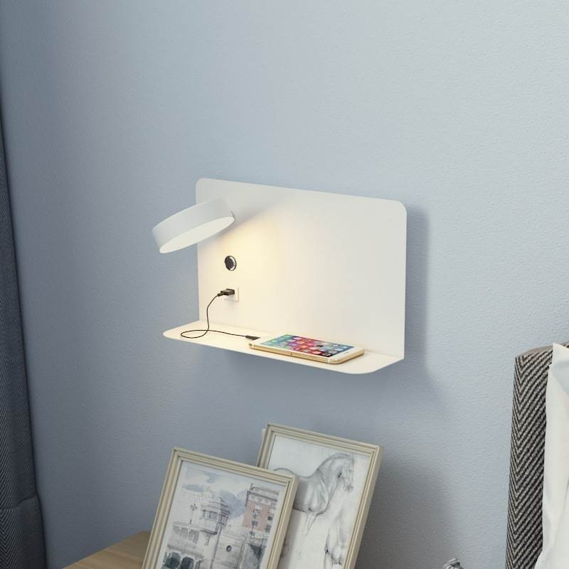Lámpara de pared giratoria con puerto de carga USB