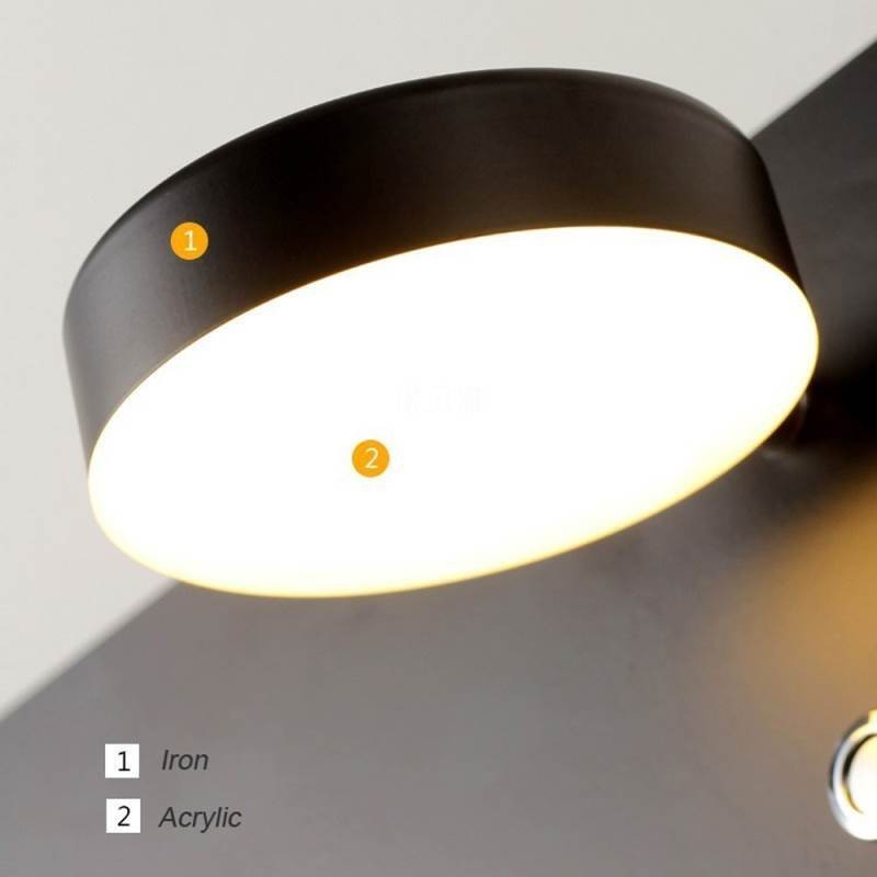 Lámpara de pared giratoria con puerto de carga USB