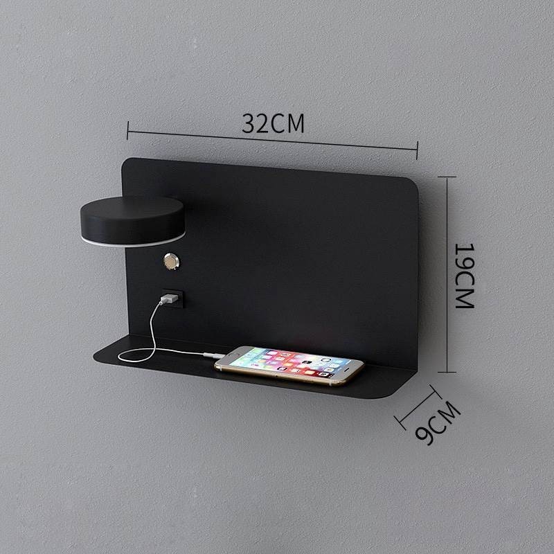 Lámpara de pared giratoria con puerto de carga USB