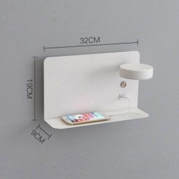 Lámpara de pared giratoria con puerto de carga USB