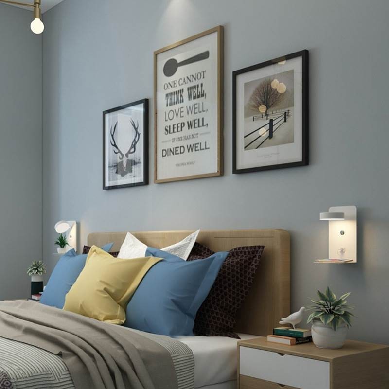 Lámpara de pared giratoria con puerto de carga USB