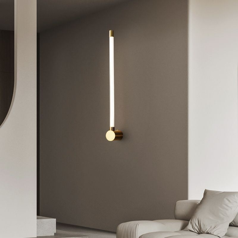 Aplique de pared moderno de tira acrílica de latón