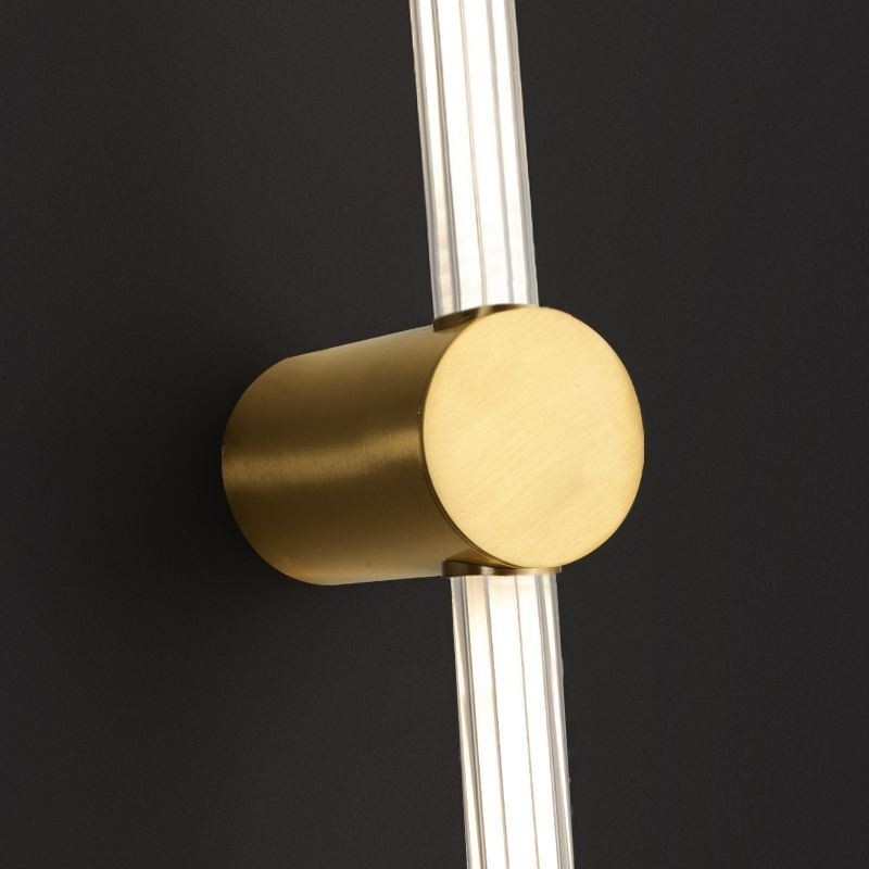 Aplique de pared moderno de tira acrílica de latón
