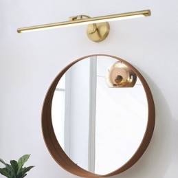 Lámpara de pared de acrílico y latón con luz frontal de espejo nórdico