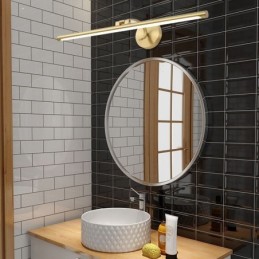 Lámpara de pared de acrílico y latón con luz frontal de espejo nórdico