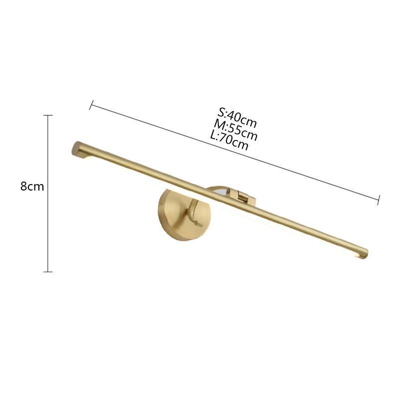 Lámpara de pared de acrílico y latón con luz frontal de espejo nórdico