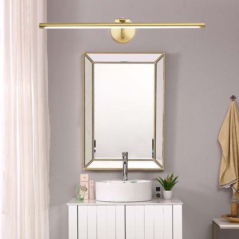 Lámpara de pared de acrílico y latón con luz frontal de espejo nórdico
