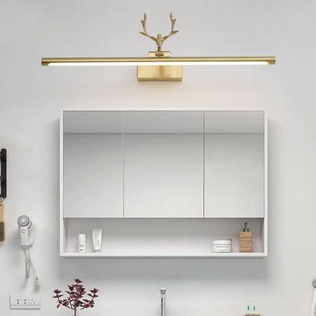 Lámpara de pared nórdica de latón con espejo y luz frontal Lámpara de pared nórdica de latón con espejo y luz frontal