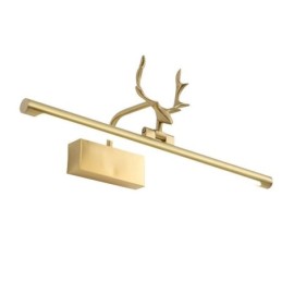 Lámpara de pared nórdica de latón con espejo y luz frontal