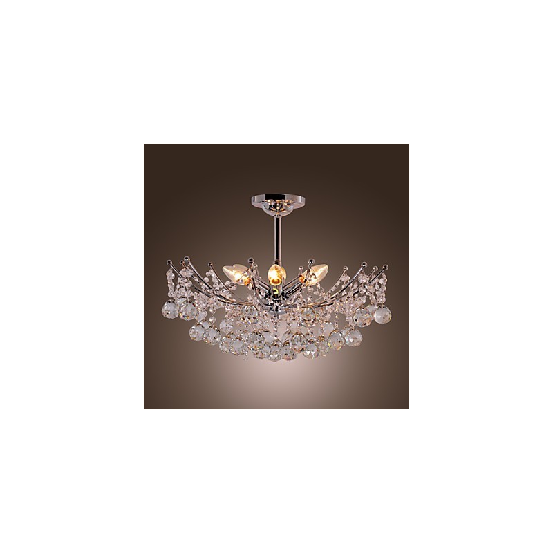Lujosa lámpara colgante de cristal con 6 luces