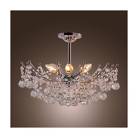 Lujosa lámpara colgante de cristal con 6 luces Lujosa lámpara colgante de cristal con 6 luces