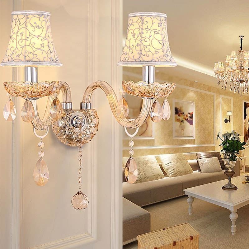 Elegante aplique de cristal de estilo europeo para pared de pasillo