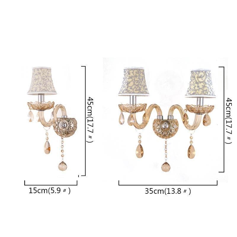 Elegante aplique de cristal de estilo europeo para pared de pasillo