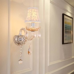 Elegante aplique de cristal de estilo europeo para pared de pasillo