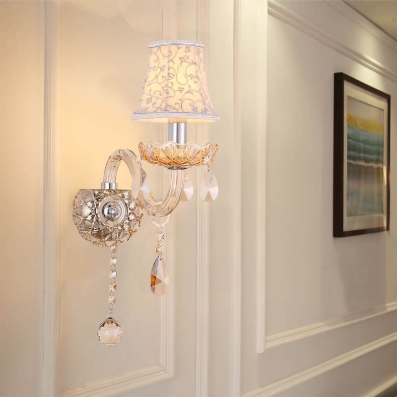 Elegante aplique de cristal de estilo europeo para pared de pasillo